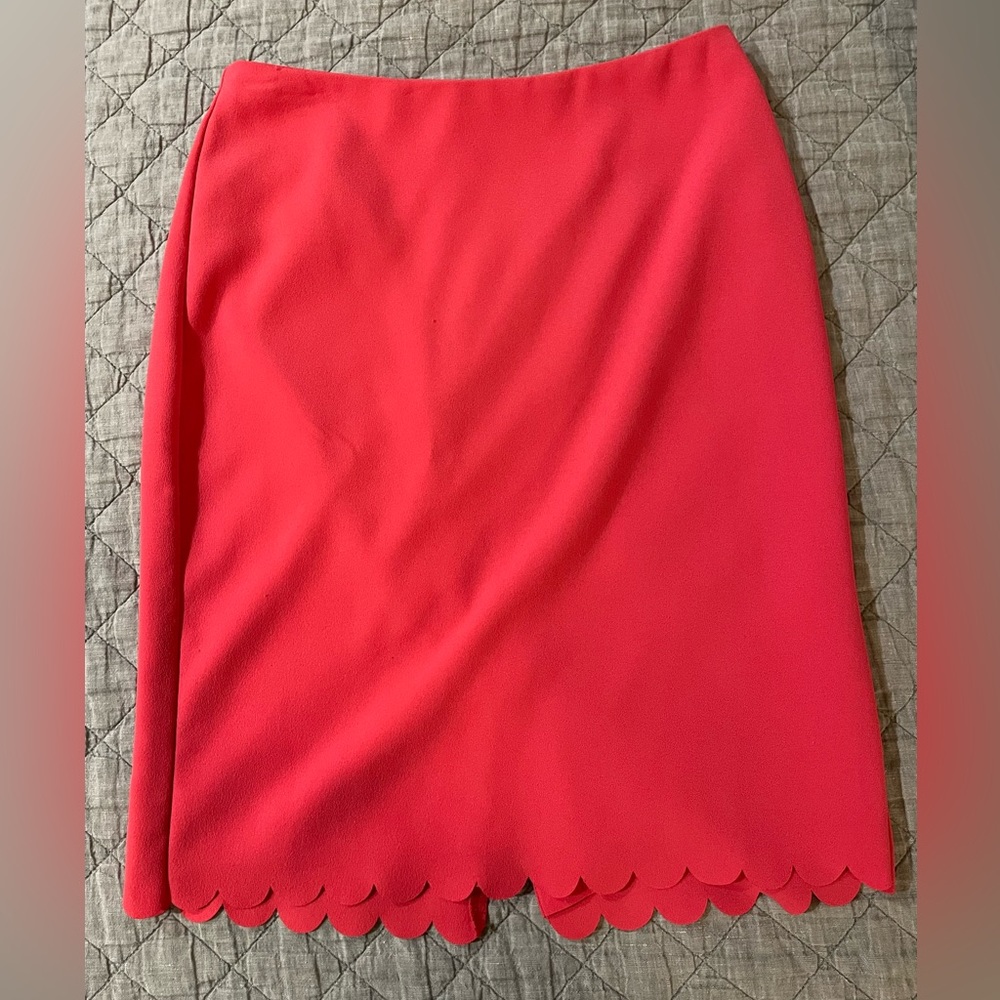 Coral scalloped skirt from Banana Republic